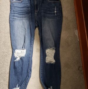 Ms Cello ripped denim jeans with unraveled bottoms
